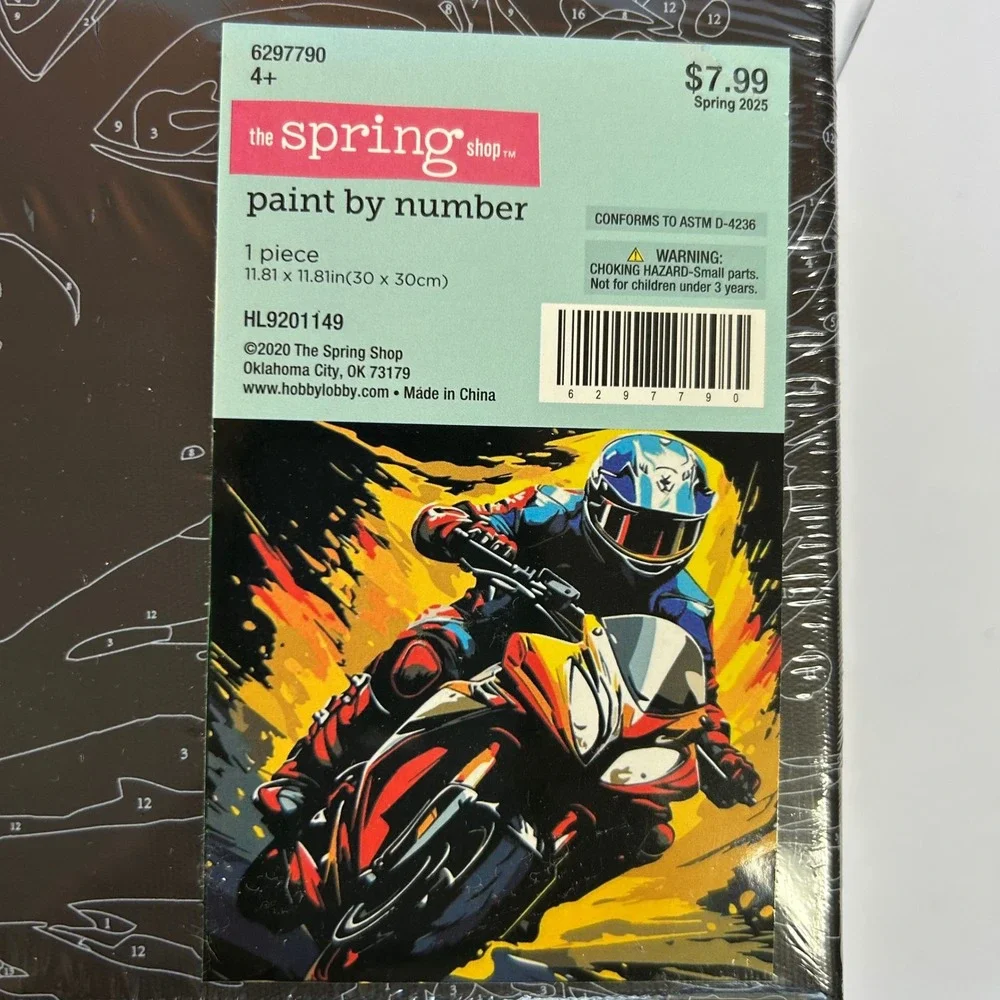 The‎ Spring Shop Paint by Number Kit Motorcycle Hobby Lobby Sealed